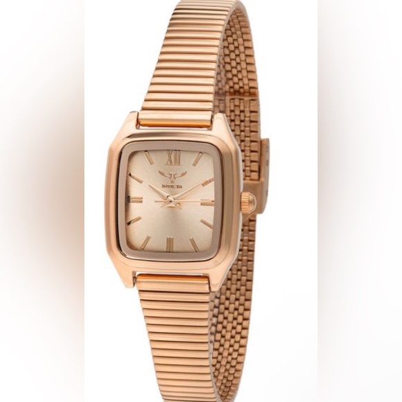Invicta Rose Gold Rectangular Watch - Picture 1 of 1